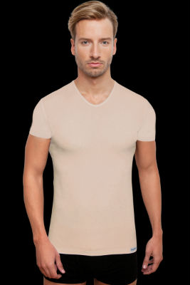 Schaufenberger 1/4 Kurzarm Unterhemd-Hautfarbe V-Ausschnitt
